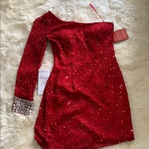 Red cocktail dress